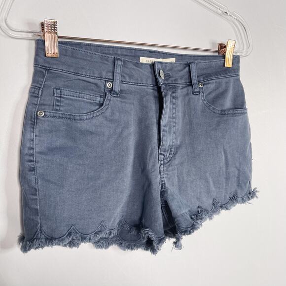 New Francescas Harper Heritage Blue Scallop Edge Jean Shorts 26 Stretch Cotton - Picture 3 of 9